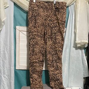 Chic Leopard Print Women's Trousers